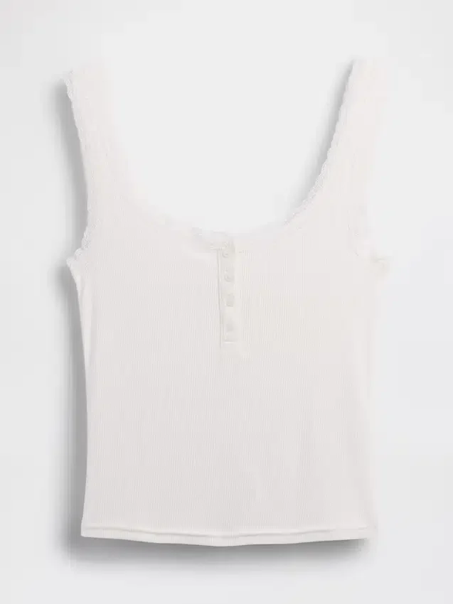 Mini-Ripp-Spitzen-Henley-Pyjama-Oberteil