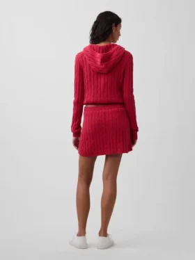 Mini-Skort aus 100 % Baumwolle im Zopfmuster