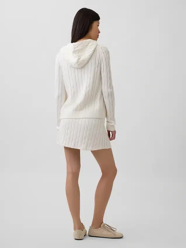 Mini-Skort aus 100 % Baumwolle im Zopfmuster