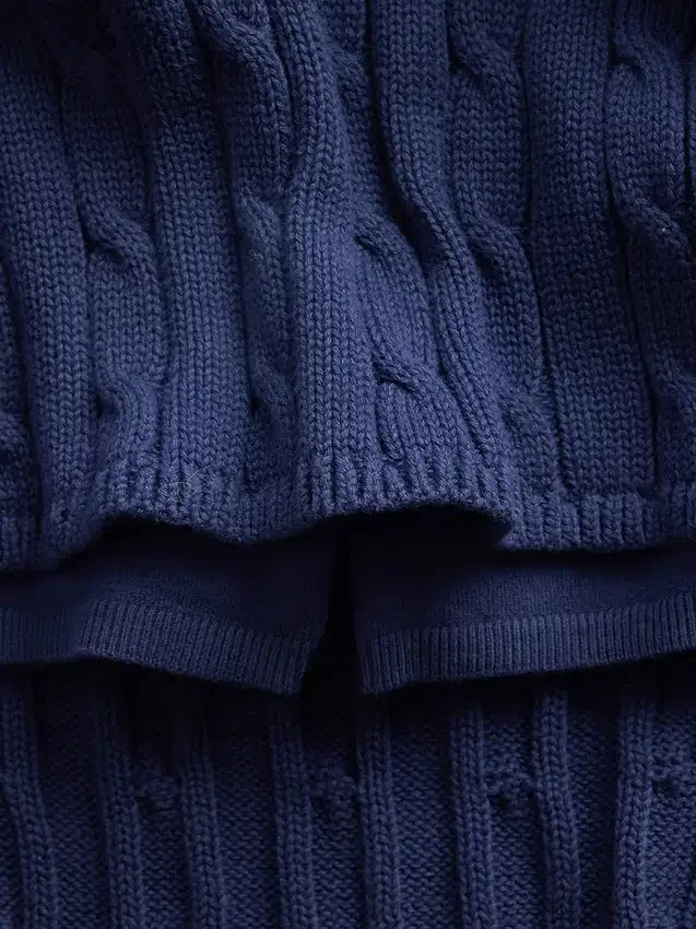 Mini-Skort aus 100 % Baumwolle im Zopfmuster