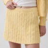 Mini-Skort aus 100 % Baumwolle im Zopfmuster