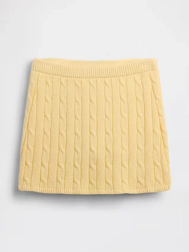 Mini-Skort aus 100 % Baumwolle im Zopfmuster