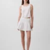 Mini-Skort aus Baumwollgaze mit gesmoktem Bund