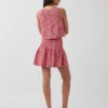 Mini-Skort aus Baumwollgaze mit gesmoktem Bund