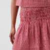 Mini-Skort aus Baumwollgaze mit gesmoktem Bund