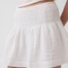 Mini-Skort aus Baumwollgaze mit gesmoktem Bund