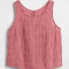 Mini-Skort aus Baumwollgaze mit gesmoktem Bund