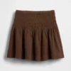 Mini-Skort aus Baumwollgaze mit gesmoktem Bund
