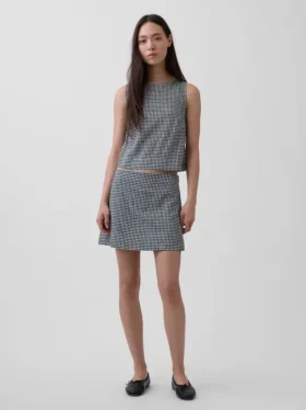 Mini-Skort aus Leinenmischung