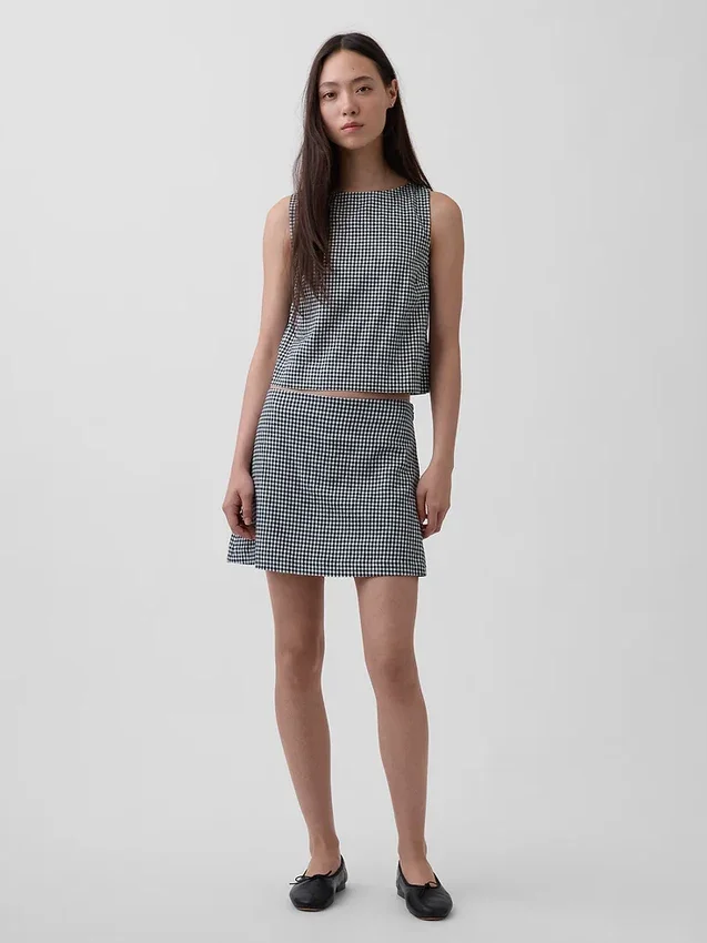 Mini-Skort aus Leinenmischung