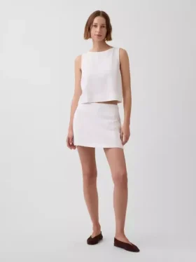 Mini-Skort aus Leinenmischung