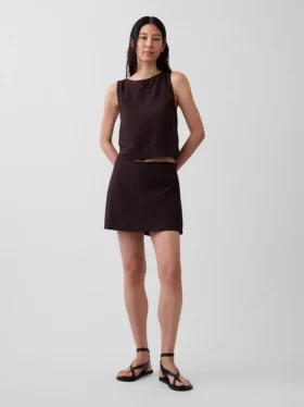 Mini-Skort aus Leinenmischung