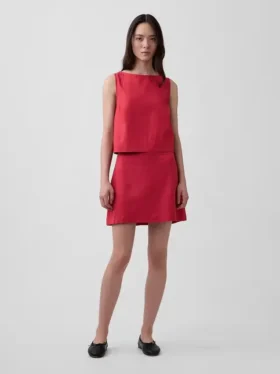 Mini-Skort aus Leinenmischung