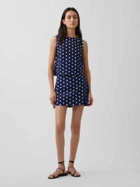 Mini-Skort aus Leinenmischung
