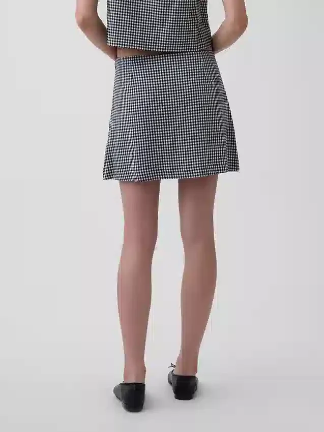 Mini-Skort aus Leinenmischung