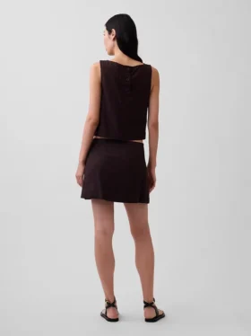 Mini-Skort aus Leinenmischung