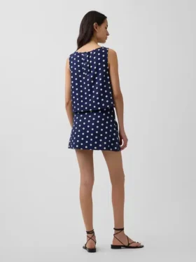 Mini-Skort aus Leinenmischung