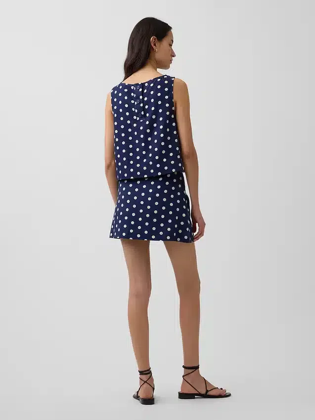 Mini-Skort aus Leinenmischung