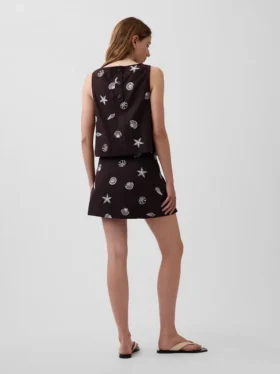 Mini-Skort aus Leinenmischung