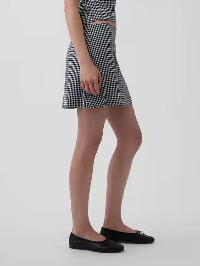 Mini-Skort aus Leinenmischung