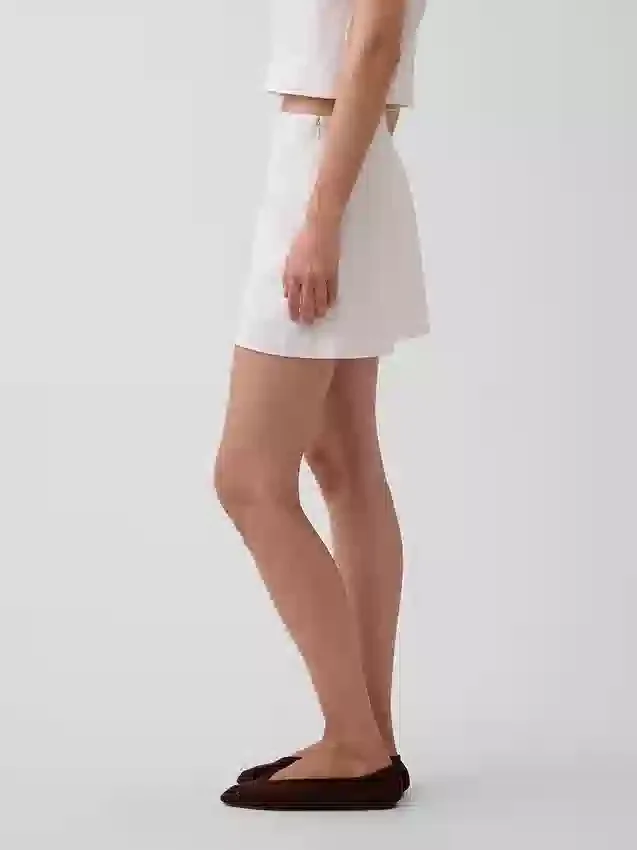 Mini-Skort aus Leinenmischung