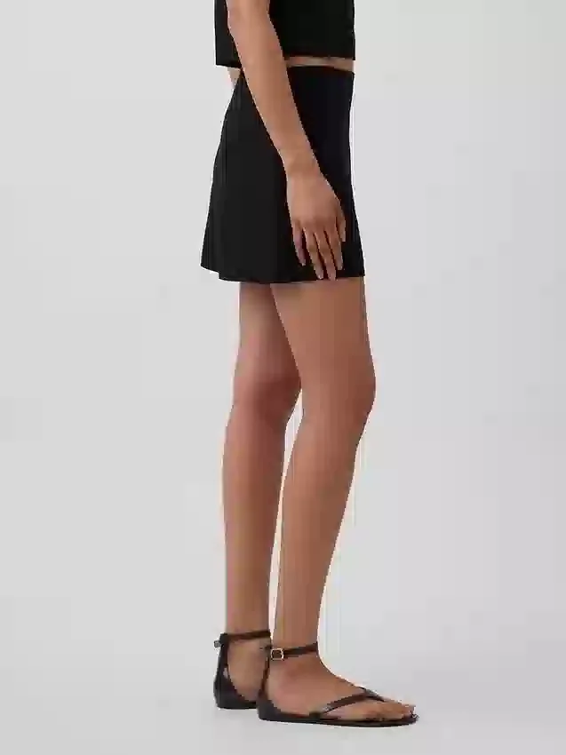 Mini-Skort aus Leinenmischung