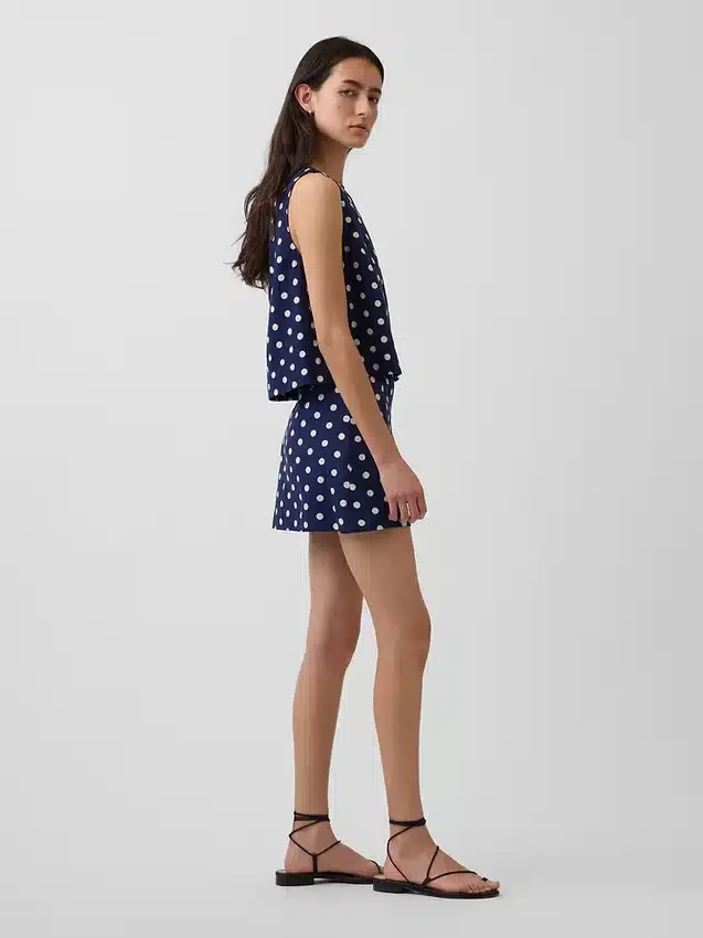 Mini-Skort aus Leinenmischung