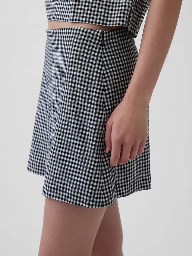 Mini-Skort aus Leinenmischung
