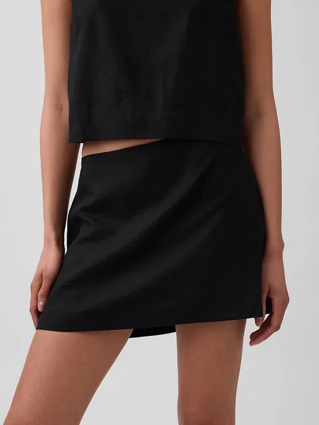 Mini-Skort aus Leinenmischung