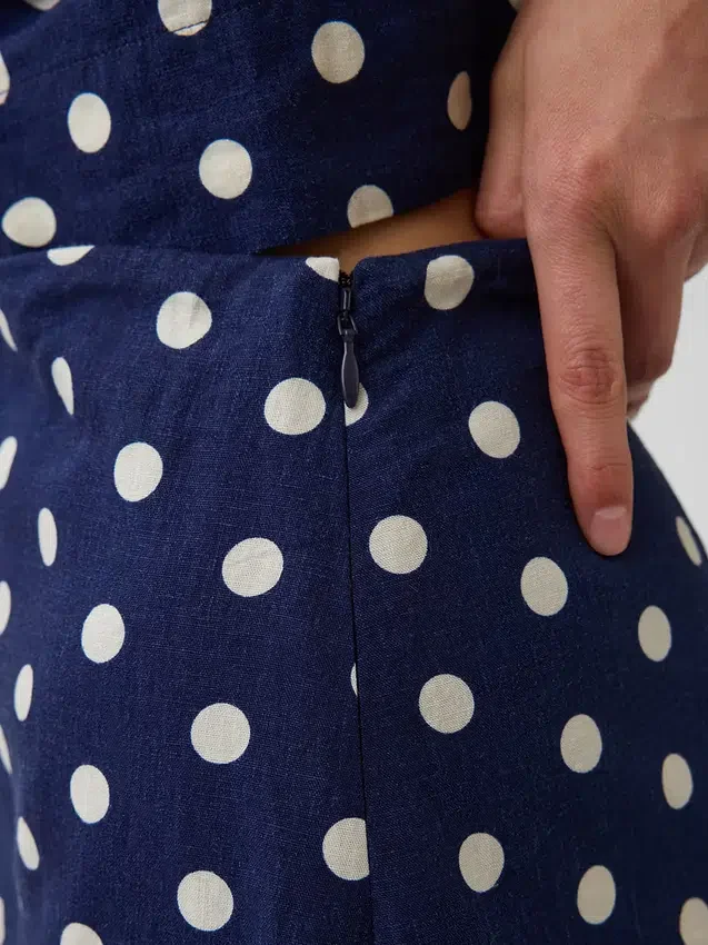 Mini-Skort aus Leinenmischung