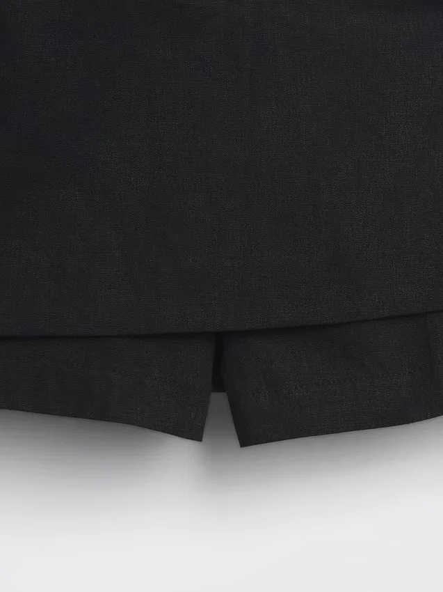 Mini-Skort aus Leinenmischung