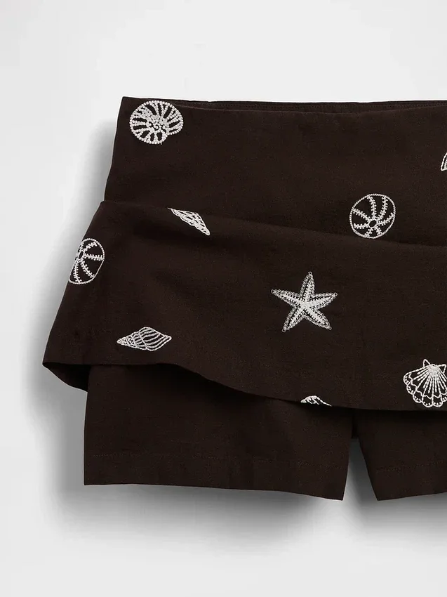 Mini-Skort aus Leinenmischung