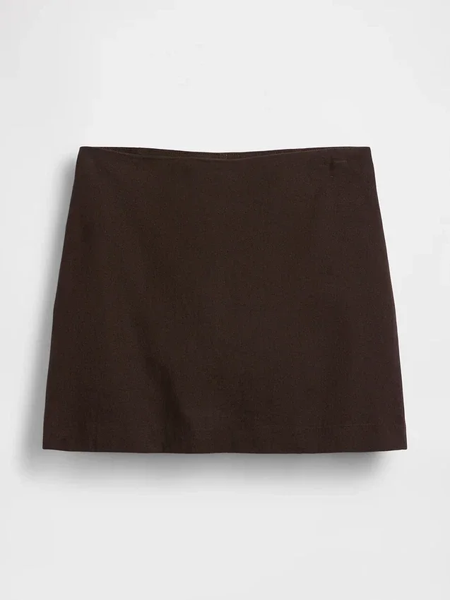 Mini-Skort aus Leinenmischung