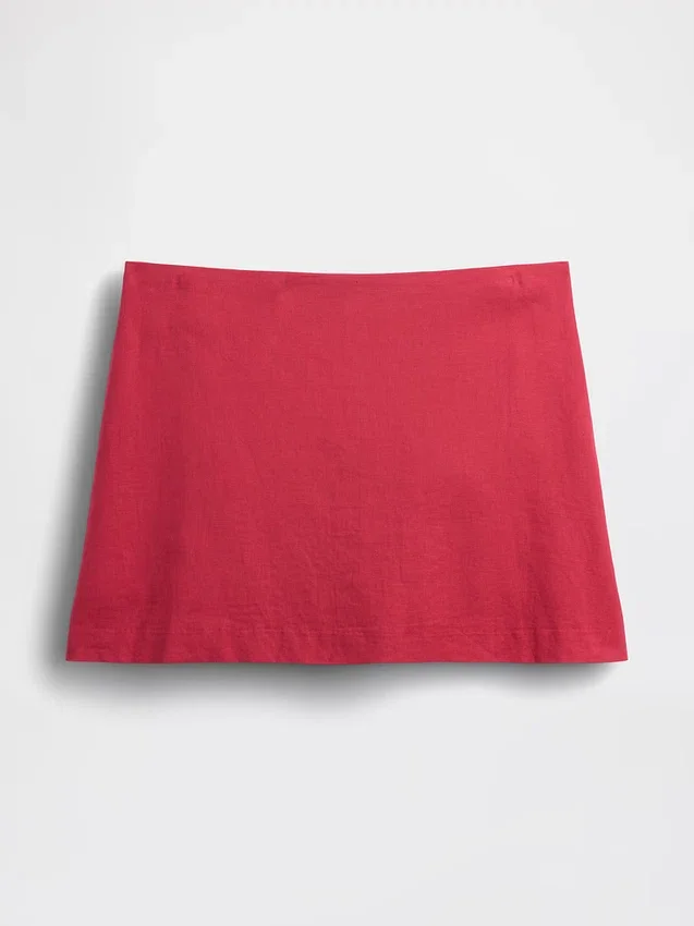 Mini-Skort aus Leinenmischung