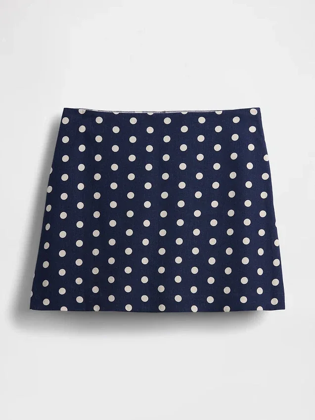 Mini-Skort aus Leinenmischung