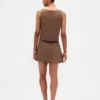 Mini-Skort aus Leinenmischung mit Knopfleiste