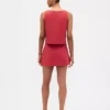 Mini-Skort aus Leinenmischung mit Knopfleiste
