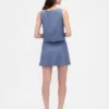 Mini-Skort aus Leinenmischung mit Knopfleiste