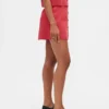 Mini-Skort aus Leinenmischung mit Knopfleiste