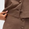 Mini-Skort aus Leinenmischung mit Knopfleiste