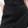 Mini-Skort aus Leinenmischung mit Knopfleiste