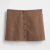 Mini-Skort aus Leinenmischung mit Knopfleiste