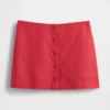 Mini-Skort aus Leinenmischung mit Knopfleiste