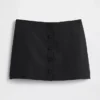 Mini-Skort aus Leinenmischung mit Knopfleiste