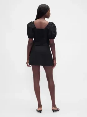 Mini-Skort aus Leinenmischung mit niedriger Leibhöhe