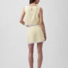 Mini-Skort aus Leinenmischung mit Spitzenbesatz