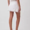 Mini-Skort aus Leinenmischung mit Spitzenbesatz