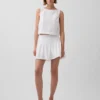 Mini-Skort aus Popeline mit tief sitzendem Bund