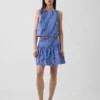 Mini-Skort aus Popeline mit tief sitzendem Bund