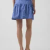 Mini-Skort aus Popeline mit tief sitzendem Bund